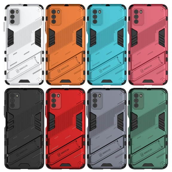 For Xiaomi Poco M3 Punk Armor 2 in 1 PC + TPU Shockproof Case with Invisible Holder(Red)
