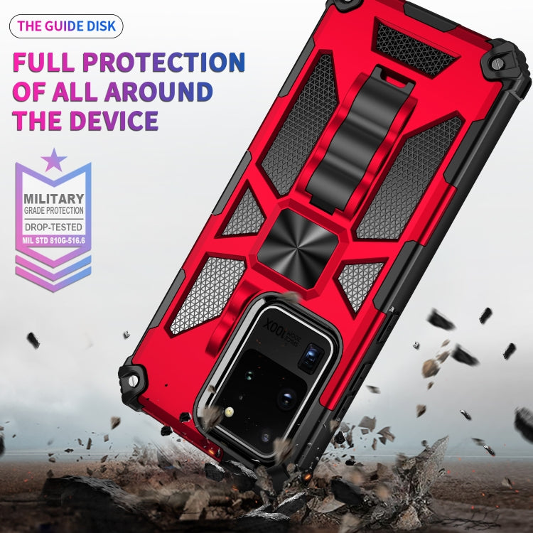 For Samsung Galaxy S20 Ultra Shockproof TPU + PC Magnetic Protective Case with Holder(Red)