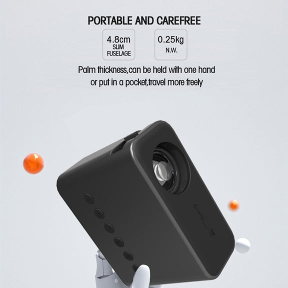 T500 1920x1080P 80 Lumens Portable Mini Home Theater LED HD Digital Projector Without Remote Control & Adaptor(Black)
