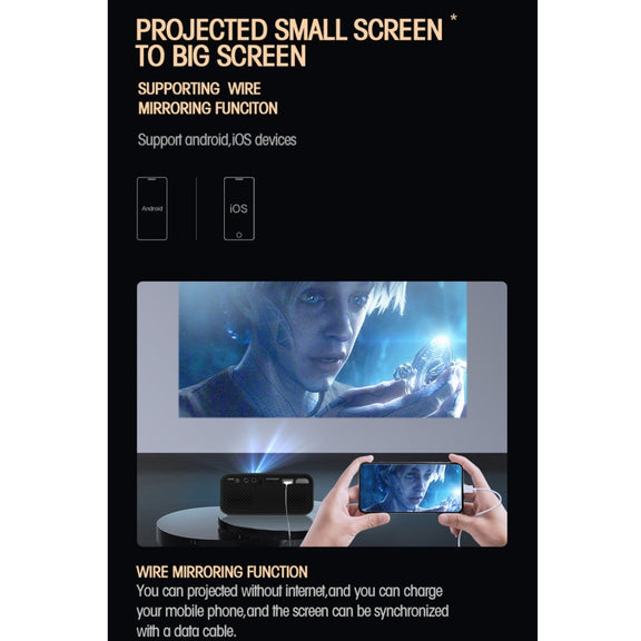 T500 1920x1080P 80 Lumens Portable Mini Home Theater LED HD Digital Projector Without Remote Control & Adaptor(Black)