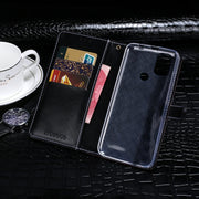 For Blackview A70 idewei Crocodile Texture Horizontal Flip Leather Case with Holder & Card Slots & Wallet(Black)