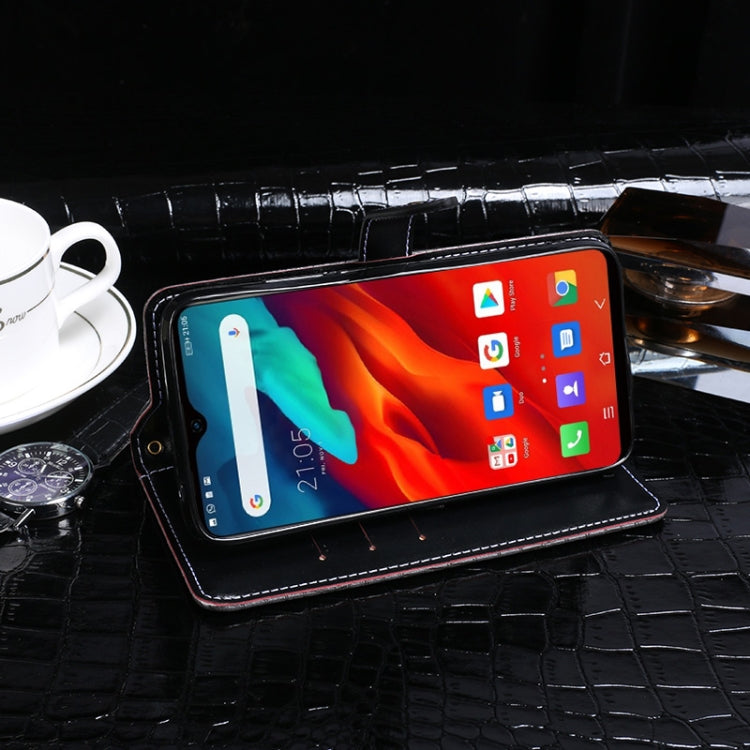For Blackview A80 Plus idewei Crocodile Texture Horizontal Flip Leather Case with Holder & Card Slots & Wallet(Black)