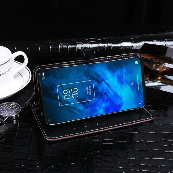 For TCL 10 5G idewei Crocodile Texture Horizontal Flip Leather Case with Holder & Card Slots & Wallet(Black)