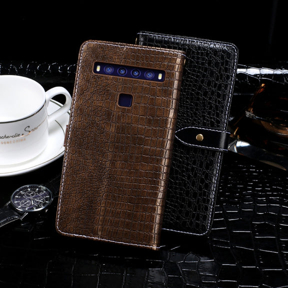 For TCL 10 5G idewei Crocodile Texture Horizontal Flip Leather Case with Holder & Card Slots & Wallet(Dark Blue)
