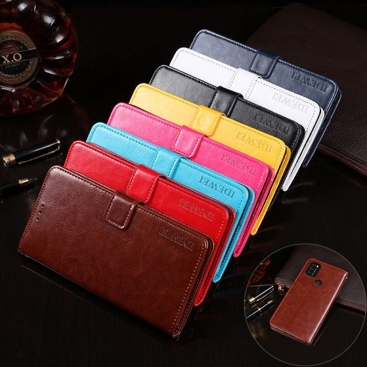 For Blackview A70 idewei Crazy Horse Texture Horizontal Flip Leather Case with Holder & Card Slots & Wallet(White)