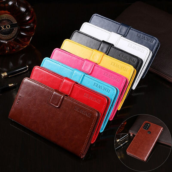 For Blackview A70 idewei Crazy Horse Texture Horizontal Flip Leather Case with Holder & Card Slots & Wallet(White)