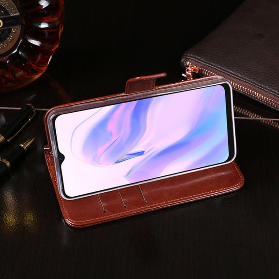 For Blackview A70 idewei Crazy Horse Texture Horizontal Flip Leather Case with Holder & Card Slots & Wallet(Blue)
