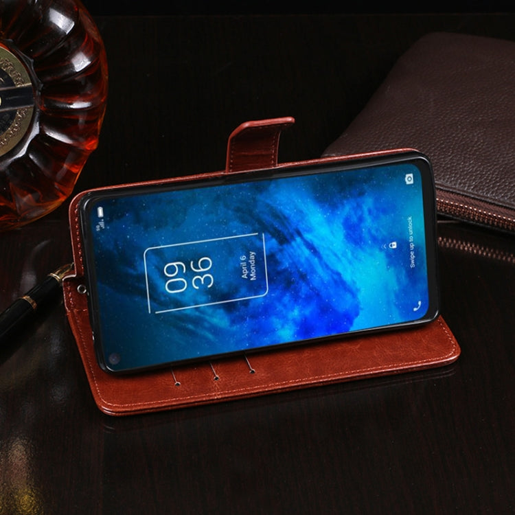 For TCL 10 5G idewei Crazy Horse Texture Horizontal Flip Leather Case with Holder & Card Slots & Wallet(Blue)