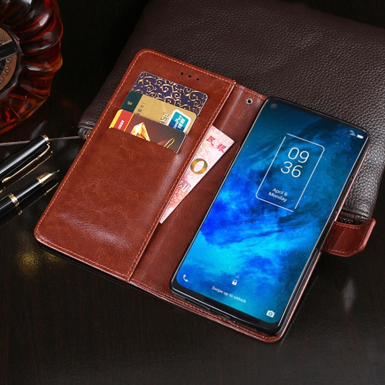 For TCL 10 5G idewei Crazy Horse Texture Horizontal Flip Leather Case with Holder & Card Slots & Wallet(Brown)