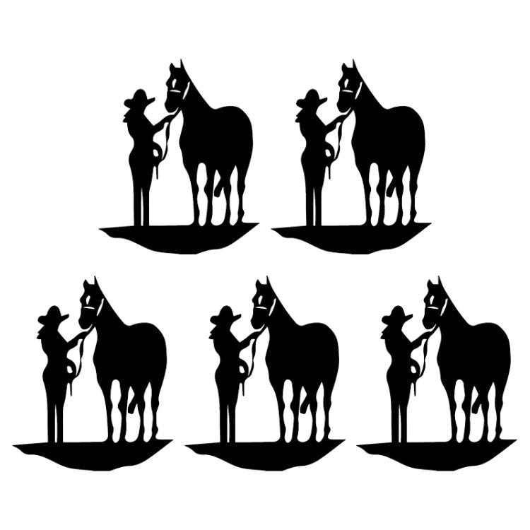 5 PCS Car Water-resistant Horse Pattern Sticker(Black)