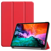 For  iPad Air 13 2024 / Pro 12.9 2022 Custer Texture 3-folding Smart Leather Tablet Case(Red)