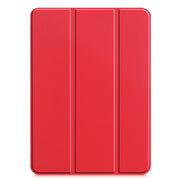 For  iPad Air 13 2024 / Pro 12.9 2022 Custer Texture 3-folding Smart Leather Tablet Case(Red)