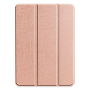 For  iPad Air 13 2024 / Pro 12.9 2022 Custer Texture 3-folding Smart Leather Tablet Case(Rose Gold)