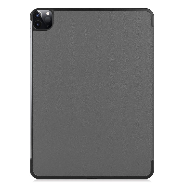 For  iPad Air 13 2024 / Pro 12.9 2022 Custer Texture 3-folding Smart Leather Tablet Case(Grey)