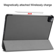 For  iPad Air 13 2024 / Pro 12.9 2022 Custer Texture 3-folding Smart Leather Tablet Case(Grey)