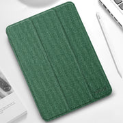 For iPad Pro 11 2022 / 2021 / 2020 Mutural YASHI Series TPU + PU Cloth Pattern Texture Horizontal Flip Leather Tablet Case with Three-folding Holder & Pen Slot & Wake-up / Sleep Function(Green)