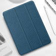 For iPad Pro 12.9 2022 / 2021 / 2020 Mutural YASHI Series TPU + PU Cloth Pattern Texture Horizontal Flip Leather Tablet Case with Three-folding Holder & Pen Slot & Wake-up / Sleep Function(Blue) - free shipping - PMC TechLife - Order now!