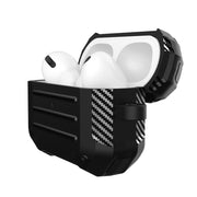 Wireless Earphones Shockproof Carbon Fiber Luggage TPU Protective Case For AirPods Pro(Blue)