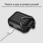 Wireless Earphones Shockproof Carbon Fiber Luggage TPU Protective Case For AirPods Pro(Blue)