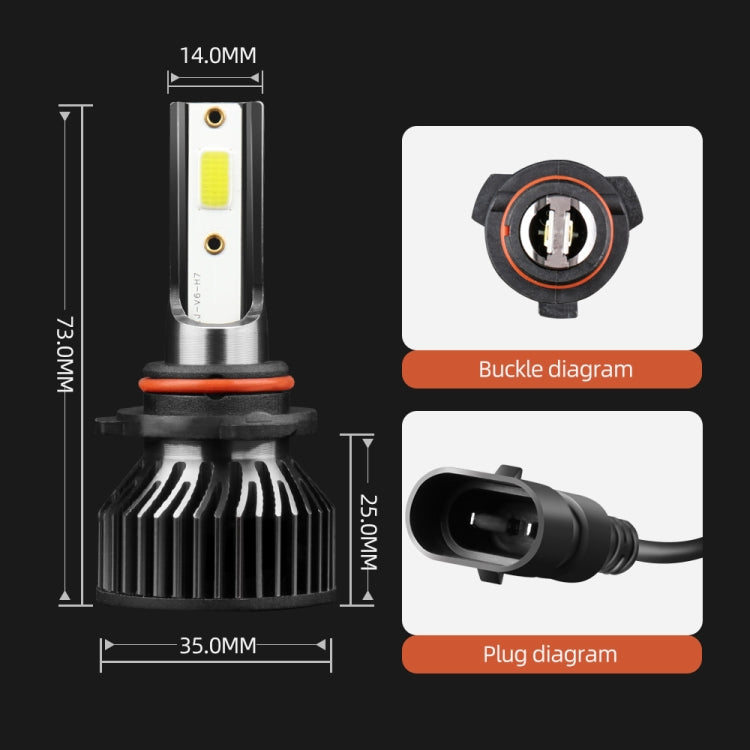 F2 9005 / HB3 / H10 2 PCS DC9-36V / 25W / 6000K / 2500LM IP68 Water-resistant Car LED Headlight(Cold White Light)