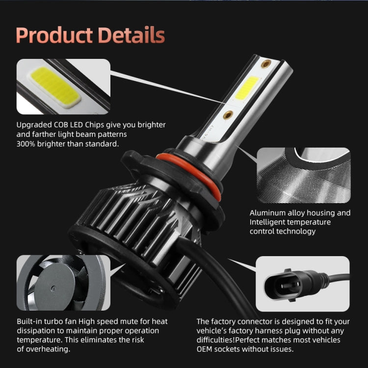 F2 9005 / HB3 / H10 2 PCS DC9-36V / 25W / 6000K / 2500LM IP68 Water-resistant Car LED Headlight(Cold White Light)