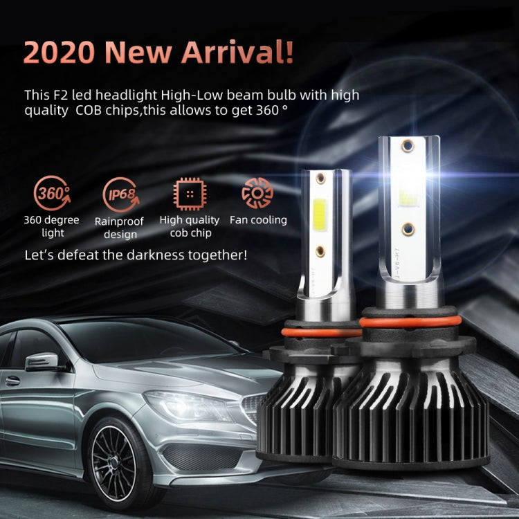 F2 9005 / HB3 / H10 2 PCS DC9-36V / 25W / 6000K / 2500LM IP68 Water-resistant Car LED Headlight(Cold White Light)