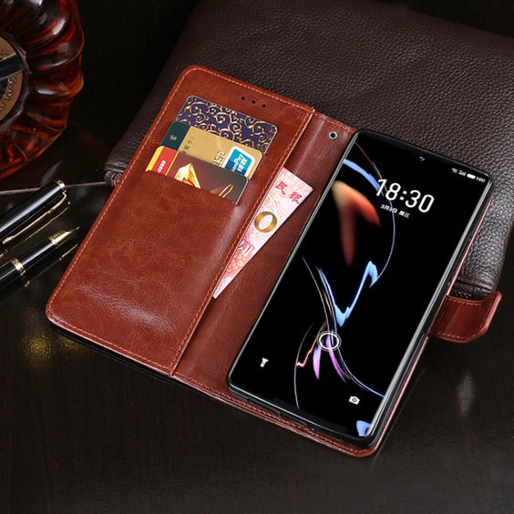 For Meizu 18 Pro idewei Crazy Horse Texture Horizontal Flip Leather Case with Holder & Card Slots & Wallet(Sky Blue)