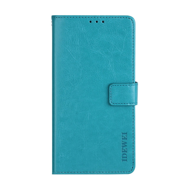 For TCL 10 SE idewei Crazy Horse Texture Horizontal Flip Leather Case with Holder & Card Slots & Wallet(Sky Blue)