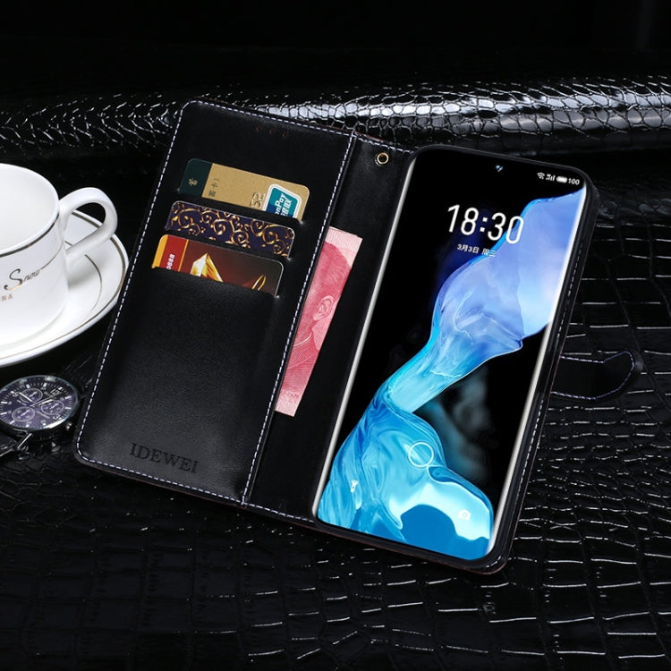 For Meizu 18 idewei Crocodile Texture Horizontal Flip Leather Case with Holder & Card Slots & Wallet(Black)