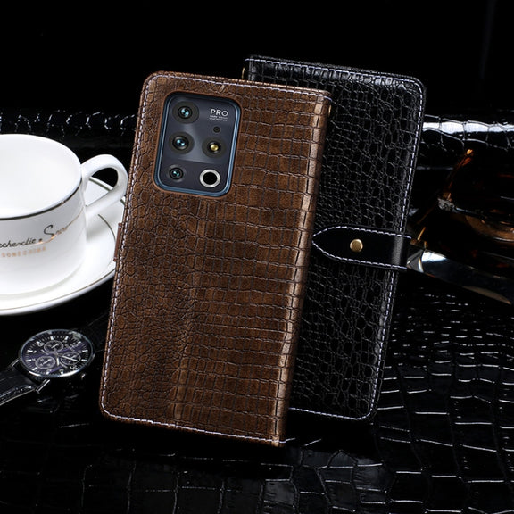 For Meizu 18 Pro idewei Crocodile Texture Horizontal Flip Leather Case with Holder & Card Slots & Wallet(Dark Blue)