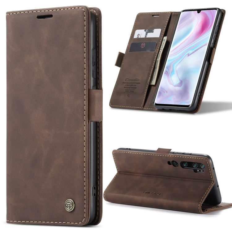 For Xiaomi CC9 Pro CaseMe 013 Multifunctional Horizontal Flip Leather Case with Holder & Card Slot & Wallet(Coffee)
