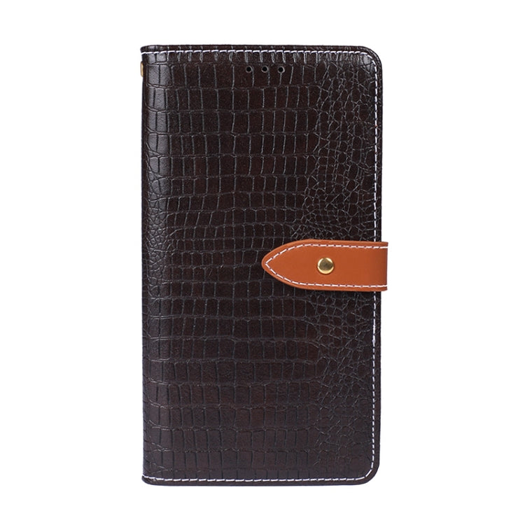 For Blackview A80S idewei Crocodile Texture Horizontal Flip Leather Case with Holder & Card Slots & Wallet(Dark Brown)