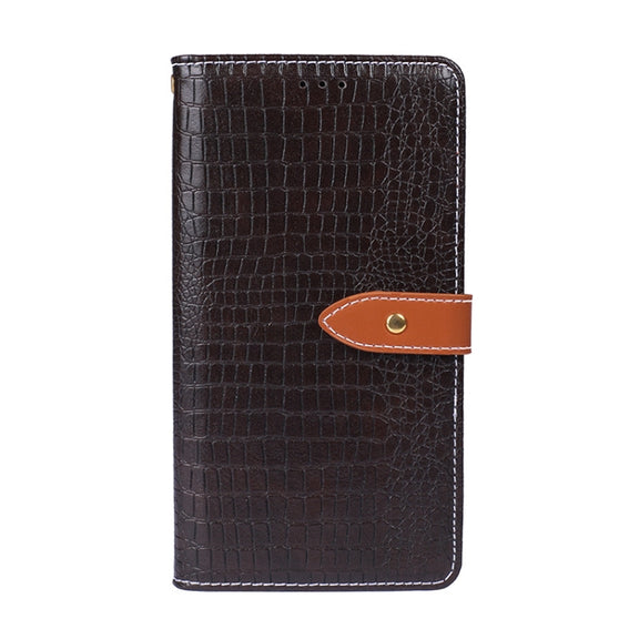 For Blackview A80S idewei Crocodile Texture Horizontal Flip Leather Case with Holder & Card Slots & Wallet(Dark Brown)