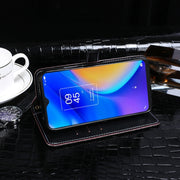 For TCL 20 SE idewei Crocodile Texture Horizontal Flip Leather Case with Holder & Card Slots & Wallet(Black)