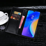 For TCL 20 SE idewei Crocodile Texture Horizontal Flip Leather Case with Holder & Card Slots & Wallet(Black)