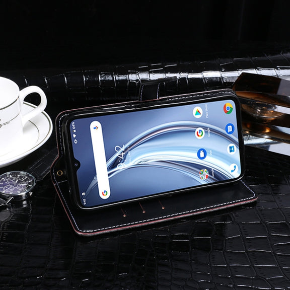 For Umidigi A9 idewei Crocodile Texture Horizontal Flip Leather Case with Holder & Card Slots & Wallet(Black)