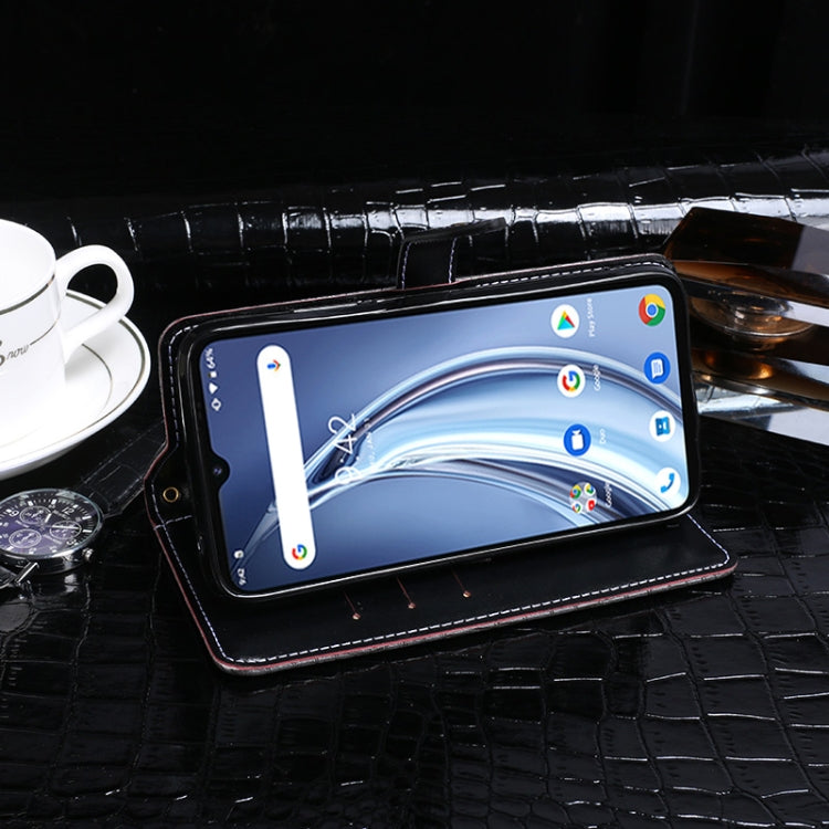 For Umidigi A9 idewei Crocodile Texture Horizontal Flip Leather Case with Holder & Card Slots & Wallet(Black)