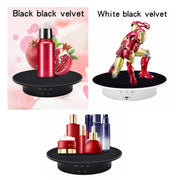 20cm USB Electric Rotating Turntable Display Stand Video Shooting Props Turntable for Photography, Load: 8kg(White Base White Velvet)