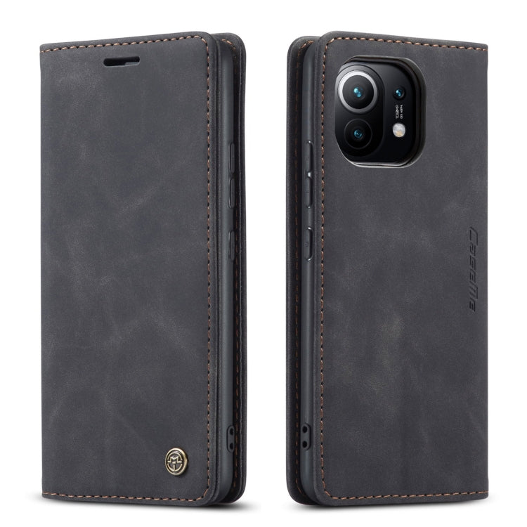 For Xiaomi Mi 11 CaseMe 013 Multifunctional Horizontal Flip Leather Case with Holder & Card Slot & Wallet(Black)