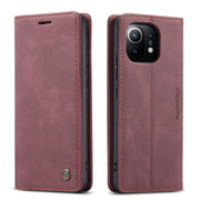 For Xiaomi Mi 11 CaseMe 013 Multifunctional Horizontal Flip Leather Case with Holder & Card Slot & Wallet(Wine Red)
