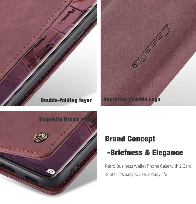 For Xiaomi Mi 11 CaseMe 013 Multifunctional Horizontal Flip Leather Case with Holder & Card Slot & Wallet(Wine Red)