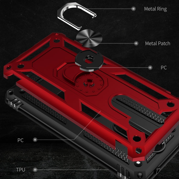 For Xiaomi Redmi Note 8 Pro Armor Shockproof TPU + PC Protective Case with 360 Degree Rotation Holder(Blue)