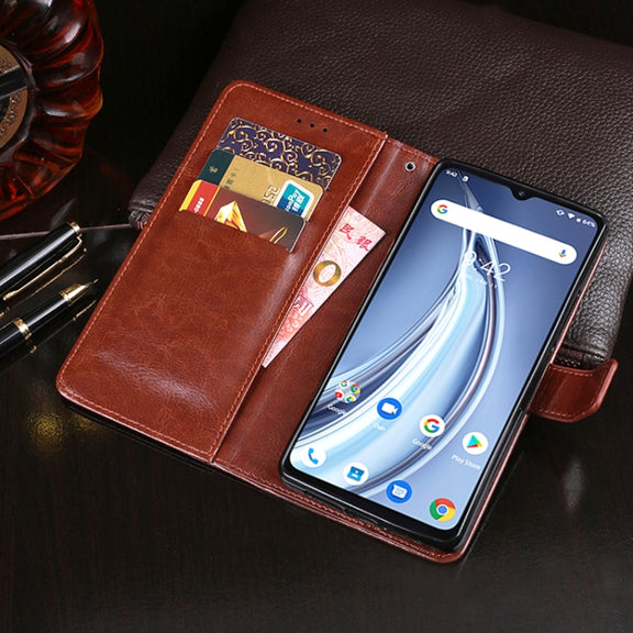 For UMIDIGI A9 idewei Crazy Horse Texture Horizontal Flip Leather Case with Holder & Card Slots & Wallet(White)