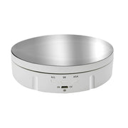 14.6cm USB Electric Rotating Turntable Display Stand Video Shooting Props Turntable for Photography, Load: 10kg(White Mirror)