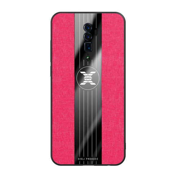 For OPPO Reno 10x Zoom XINLI Stitching Cloth Textue Shockproof TPU Protective Case(Red)