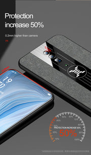 For OPPO Reno 10x Zoom XINLI Stitching Cloth Textue Shockproof TPU Protective Case(Red)