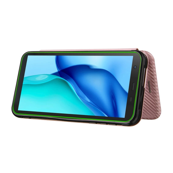 For Blackview BV6300 Pro Carbon Fiber Texture Horizontal Flip TPU + PC + PU Leather Case with Card Slot(Pink)