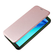 For Blackview BV6300 Pro Carbon Fiber Texture Horizontal Flip TPU + PC + PU Leather Case with Card Slot(Pink)