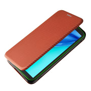For Blackview BV6300 Pro Carbon Fiber Texture Horizontal Flip TPU + PC + PU Leather Case with Card Slot(Brown)