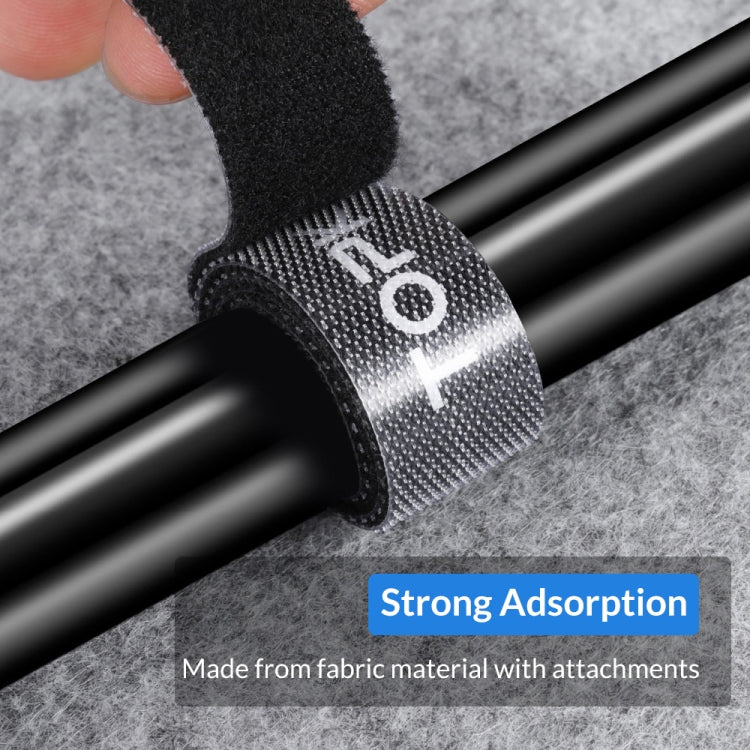 4 PCS TOPK Reusable & Dividable Nylon Tie-wraps Hook and Loop Fastener Cable Ties, Length:3m